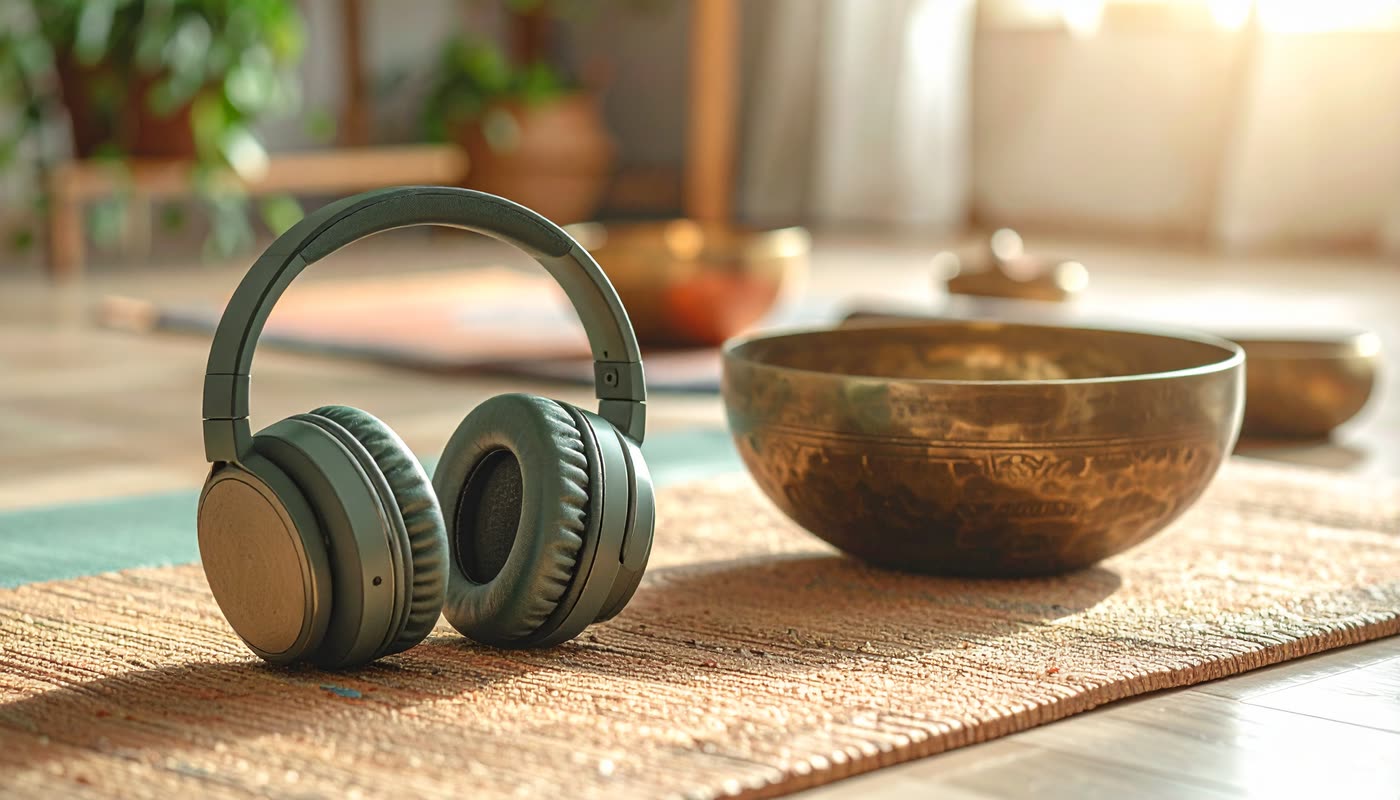 Baño sonoro con auriculares, inmersión sonora de alta calidad